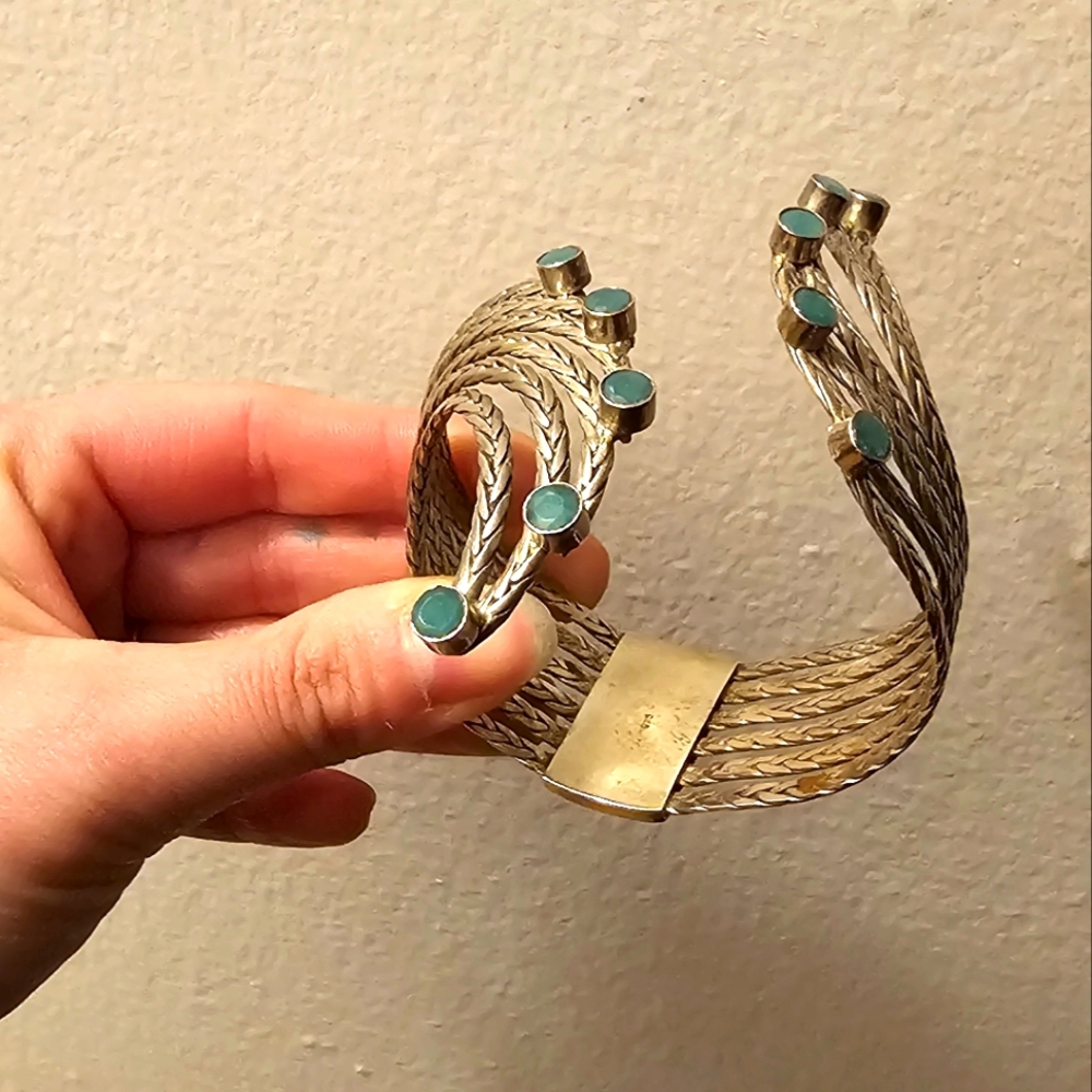 Silver turquoise bracelet.